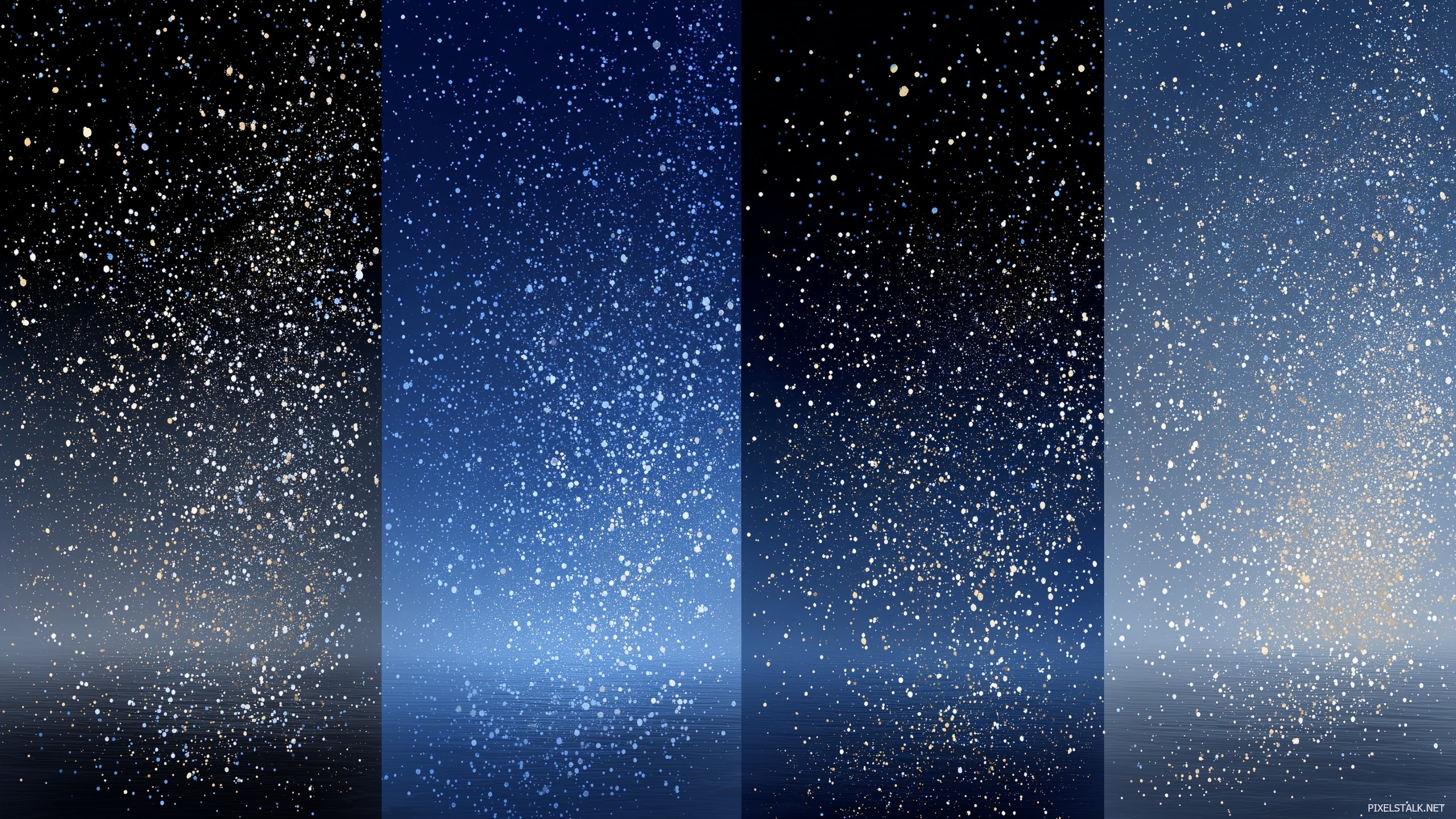 Blue and black gradient backgrounds resembling a night sky fille.