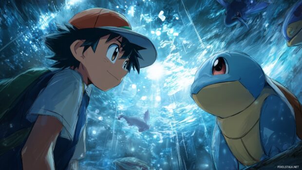 Classic Pokémon moments revived in stunning HD wallpapers for nostalgic fans.