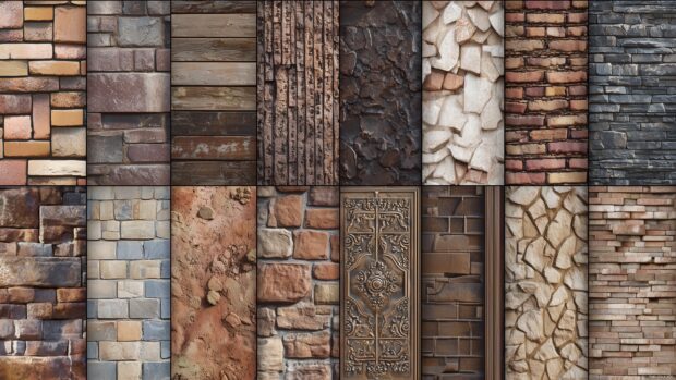 Collection of 3d brick wallpapers showcasing various styles and designs.