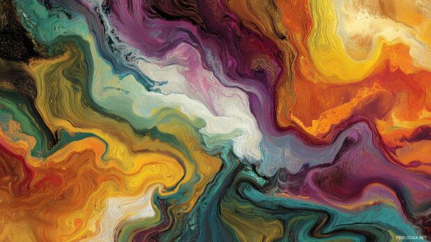 Colorful abstract wallpapers, A layered composition of swirling colors reminiscent of liquid art in motion.