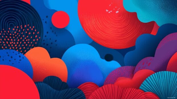 Colorful blue and red backgrounds, A vibrant composition featuring blended shades of blue and red with abstract shapes and patterns.