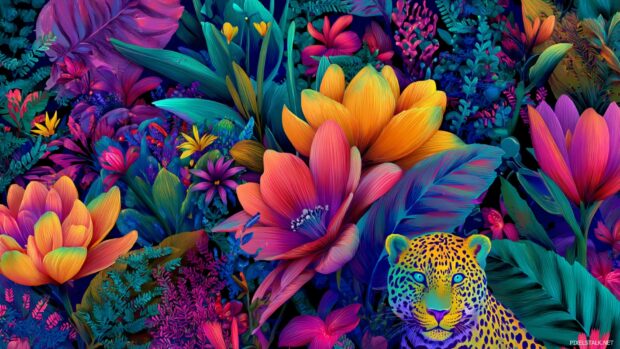 Colorful jungle desktop backgrounds bursting with vivid colors and patterns.