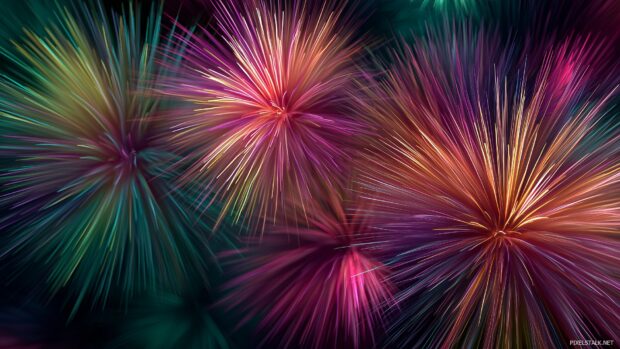 Colorful wallpaper downloads, Dynamic bursts of color resembling a vibrant fireworks display against a dark background.