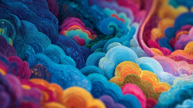 Colorful wallpaper downloads, Waves of bright hues and intricate patterns that draw the eye into a vortex of imagination.