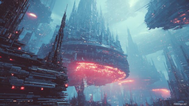 Cool 3D wallpapers with a sci fi atmosphere perfect for computer screens.