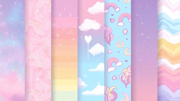 Cute Barbie backgrounds with pastel colors and whimsical designs.