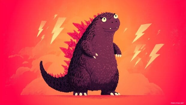 Cute Godzilla wallpapers for desktop that present a fun and whimsical take on the monster.