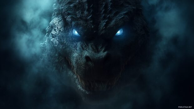 Dark Godzilla wallpapers for desktop emphasizing a moody atmosphere and fearsome visuals.