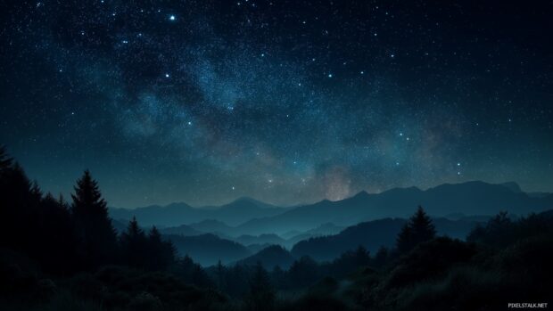 Dark awesome wallpaper desktop hd that encapsulates a mystical night sky.