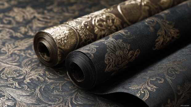 Dark elegant wallpapers, Luxurious dark surface with intricate designs, exuding a classy and upscale vibe.