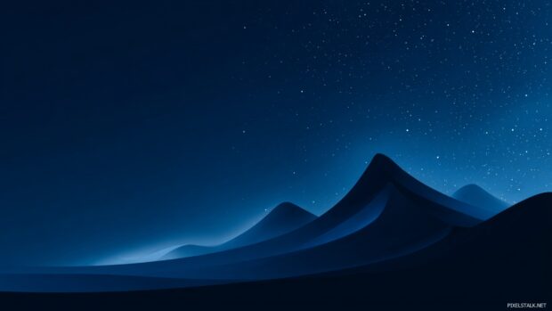 Dark theme starry night wallpapers hd presenting a minimalist approach with deep blues and blacks.