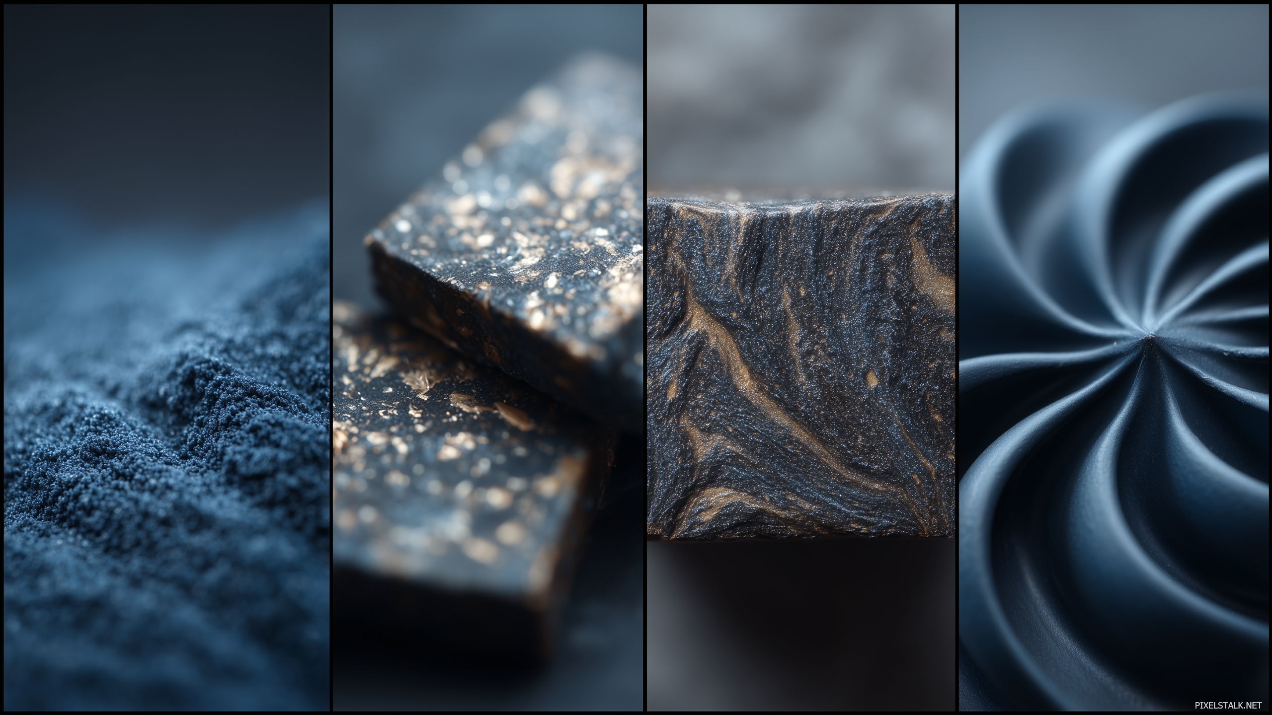 Dark blue and black backgrounds featuring abstract shapes and te.