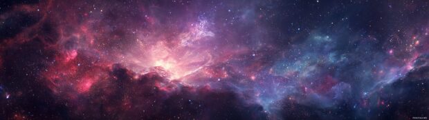 Desktop Backgrounds for Multiple Monitors, A cosmic galaxy filled with stars and nebulae expertly blended for a multiple monitor experience.
