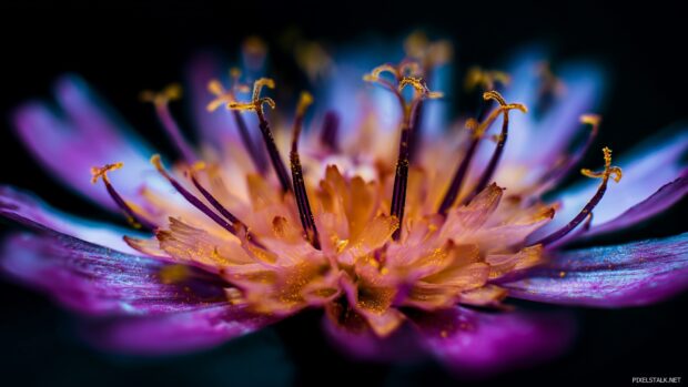 Download high resolution wallpaper hd depicting a close up of a delicate flower with intricate details and vibrant colors.