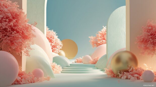 Elegant 3D backgrounds with soft pastel colors and calming visuals.