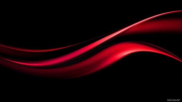 Elegant curves red and black, Smooth flowing curves of vibrant red against a dark black backdrop, achieving a sense of elegance.