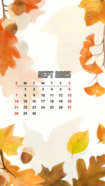 Fall Vibes September 2025 Calendar Phone Background (1).