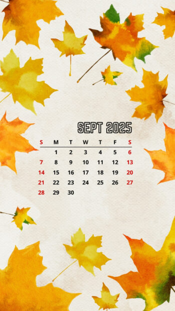 Fall Vibes September 2025 Calendar Phone Background (5).