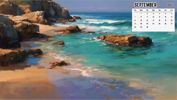 Free September 2025 Desktop Calendar Backgrounds with Ocean (2).