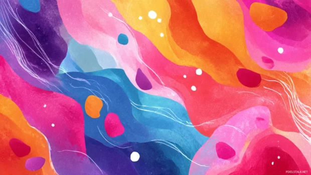 Free beautiful backgrounds for PC featuring a whimsical abstract design in vibrant hues that brings life and creativity to any desktop.