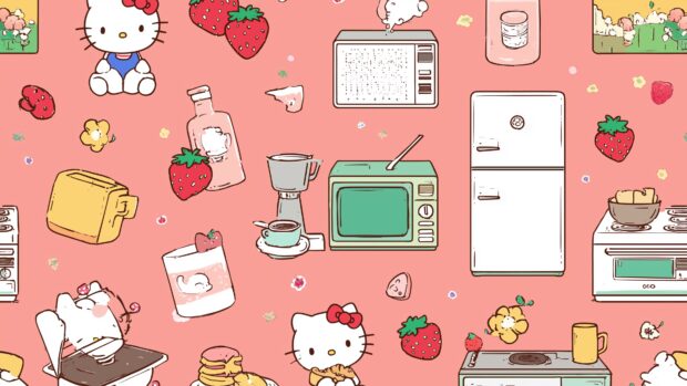 Funny Hello Kitty backgrounds that add a humorous twist to your desktop aesthetic.