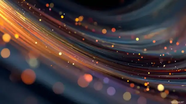 Graceful Moving abstraction featuring sweeping brush strokes, glowing particles, and immersive motion depth.
