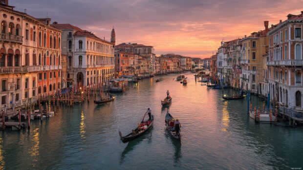 HD Venice Italy Wallpapers featuring scenic views at sunset.