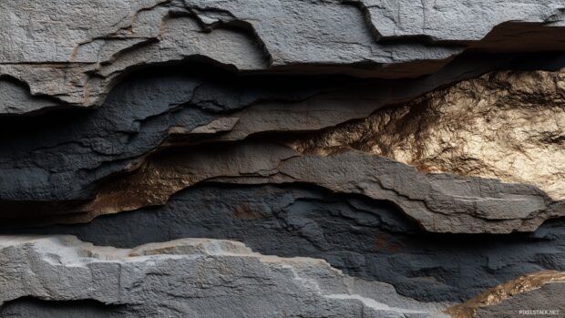 HD stone wallpaper download, A dynamic scene featuring layered stone textures, contrasting light and dark hues for visual interest.