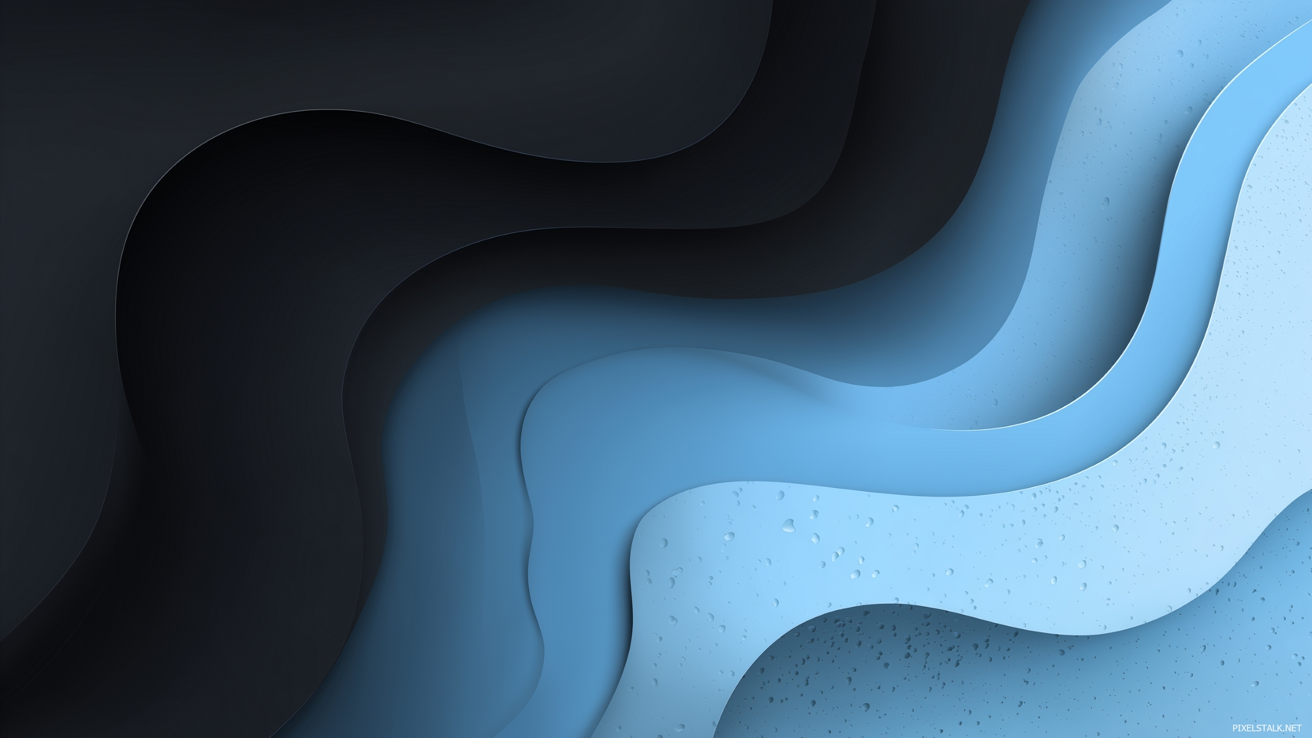 HD aesthetic black and blue backgrounds with a calming ocean wav.