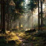 HD awesome laptop wallpapers of a dense forest with sunlight fil