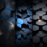 HD black and blue wallpapers showcasing geometric patterns and d