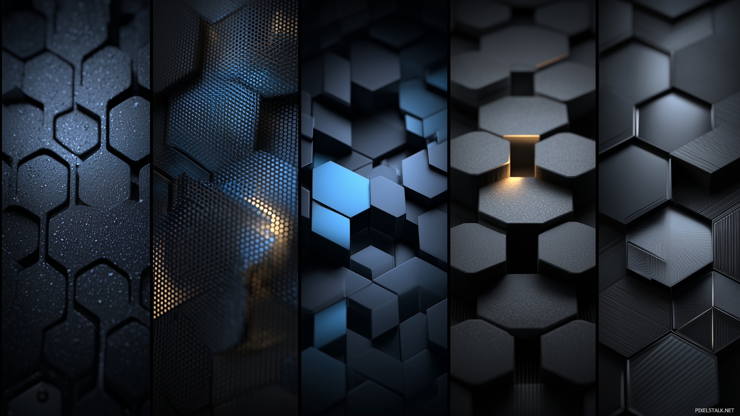 HD black and blue wallpapers showcasing geometric patterns and d.