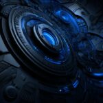 HD black and blue wallpapers with a technologic feel and depth p