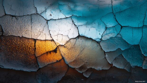 Highly detailed cracked screen desktop background in HD, featuring a blend of modern art and realistic cracks.