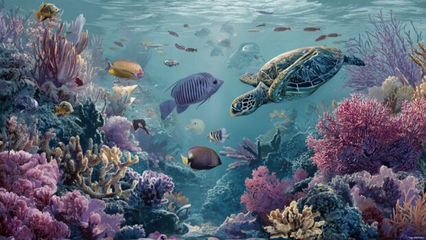 Inviting Underwater Wallpaper capturing the essence of tropical marine life.