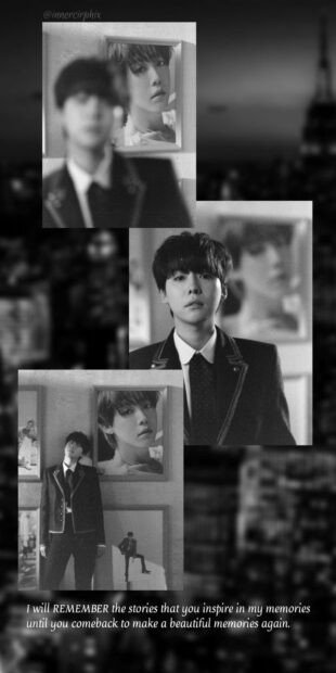 Jinu Black and White Wallpaper with Reflective Quote.