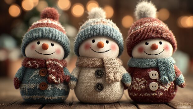 Jolly snowmen and festive decorations featuring xmas themed wallpapers free.
