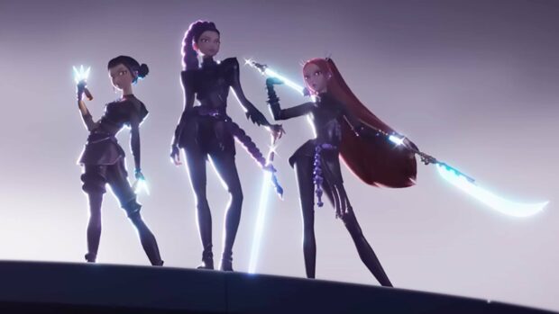 KPop Demon Hunters Animated Trio Ready for Battle.
