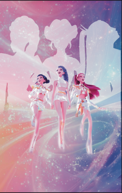 KPop Demon Hunters Phone Wallpaper Vibrant Galaxy Theme.