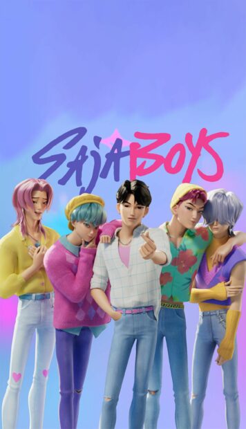 KPop Demon Hunters Phone Wallpaper Vibrant Saja Boys Style.