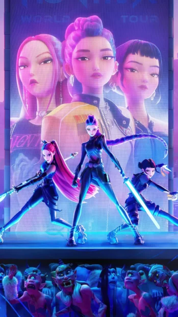 KPop Demon Hunters Stylish Wallpaper for Phone.