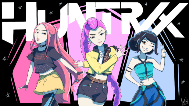 KPop Demon Hunters Trio in Stylized Fanart.