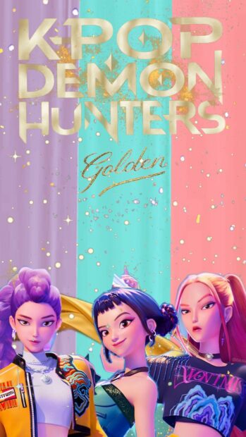 KPop Demon Hunters Vibrant Phone Wallpaper.