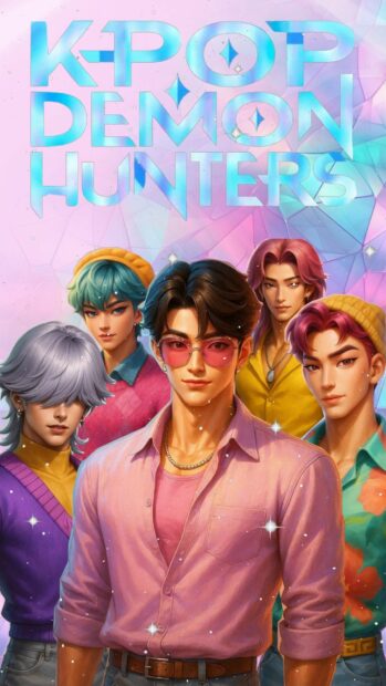 KPop Demon Hunters Vibrant Wallpaper for Phone.