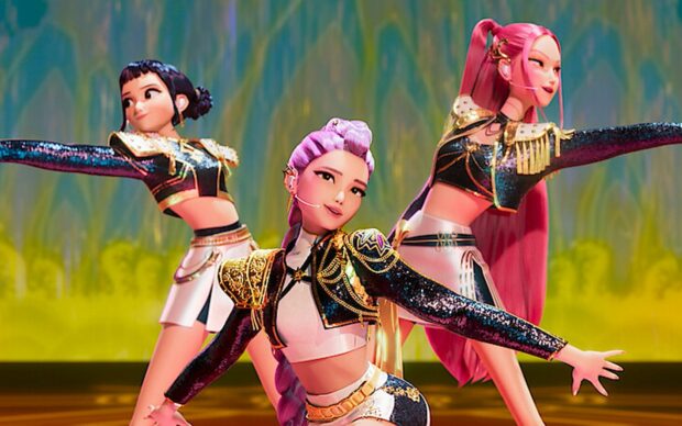 KPop Demon Hunters  Animated Trio Performing in Style.