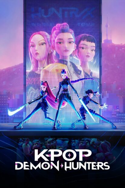 KPop Demon Hunters  Animated Trio Ready for Battle.