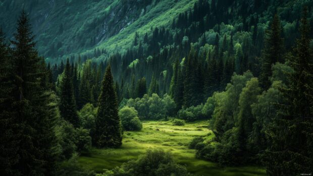 Majestic forest landscape with high resolution green wallpapers.