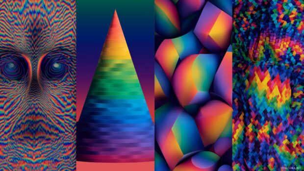 Mesmerizing optical illusion backgrounds, A kaleidoscope of color and shape that draws the viewer into a world of illusion.