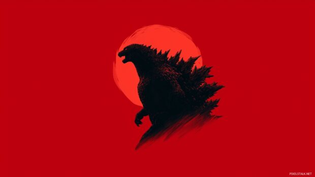 Minimalist Godzilla wallpapers for desktop that highlight the character in simple, elegant designs.