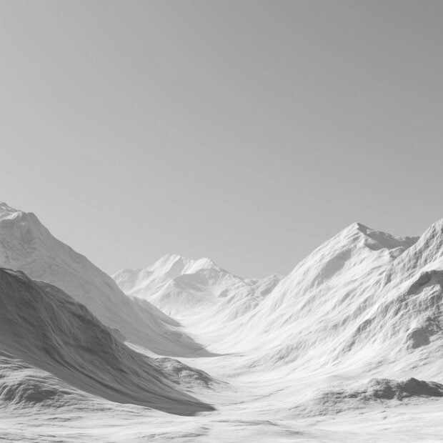 Minimalist iPad backgrounds, A monochromatic landscape with stark lines and soft textures.